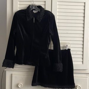 New Star Black Velvet 2 piece dress